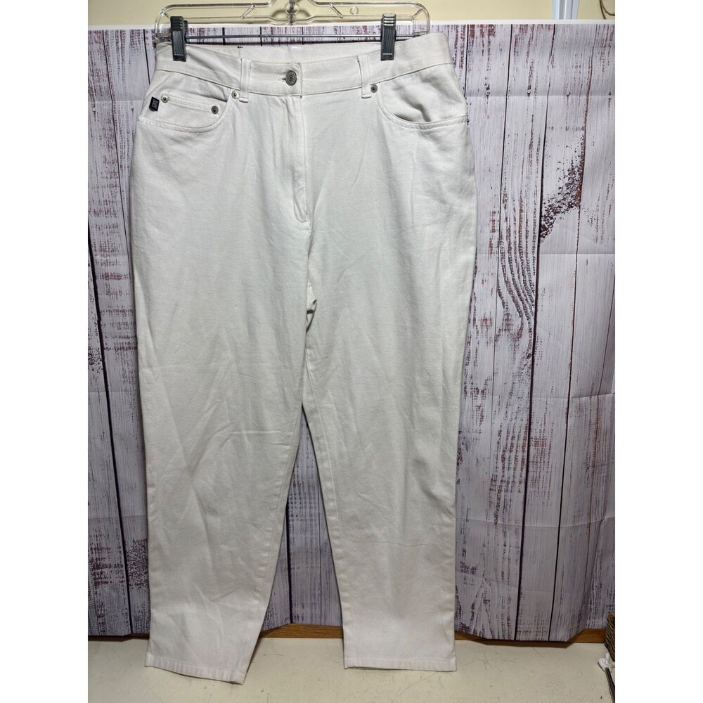 Lauren Ralph Lauren White Jeans Women Size 8 Straight Ankle Stretch Denim
